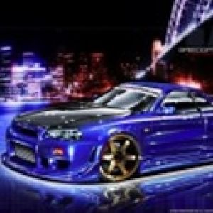 Voiture de Sport Bleue de Nuit