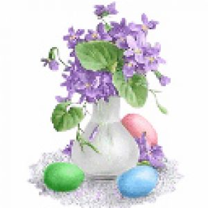 Fleurs et Oeufs de Pâques