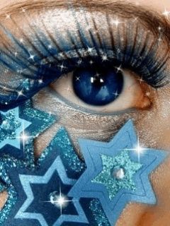 Art de l'Œil Bleu Scintillant
