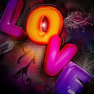 Typographie Colorée de l'Amour