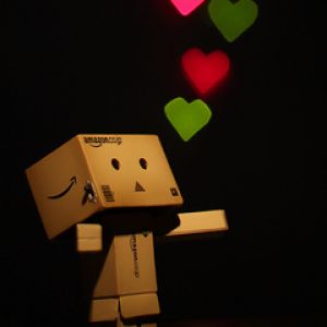 Danbo Mignon avec des Cœurs