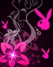 Design floral rose avec des lapins