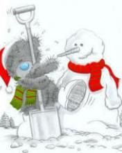 Ours de Noël Mignon et Bonhomme de Neige