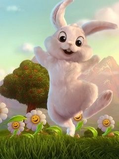 Lapin Heureux dans la Nature