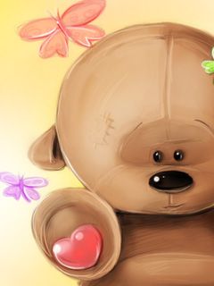 Ourson Mignon avec Papillons