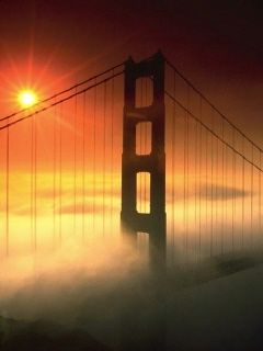 Coucher de soleil sur le Golden Gate Bridge