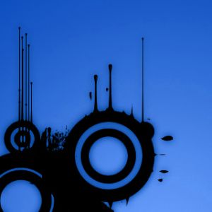 Art Abstrait Bleu avec Cercles