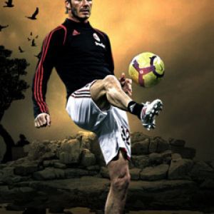 Action de Football de David Beckham