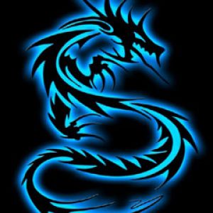 Design de Dragon Tribal Bleu