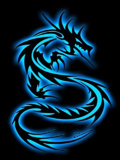 Design de Dragon Tribal Bleu