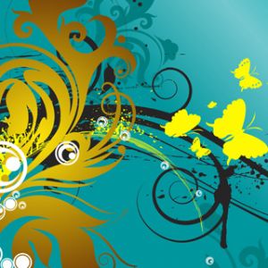 Design Abstrait Floral Coloré