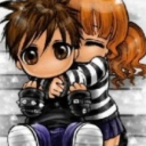 Illustration d'un couple anime mignon