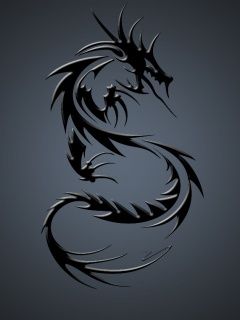 Design de Dragon Noir Stylisé