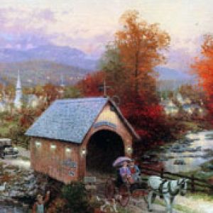 Paysage d'Automne avec Pont Couverts
