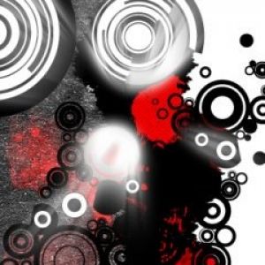 Cercles Abstraits Rouges et Noirs