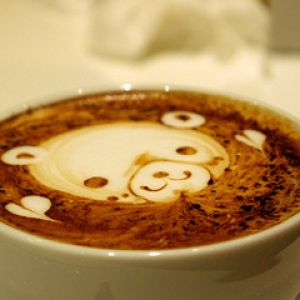 Art latte panda mignon