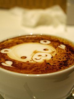 Art latte panda mignon
