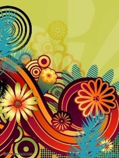 Design Floral Abstrait Coloré