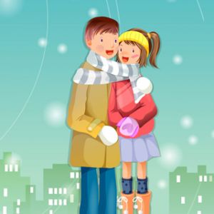 Couple dans un pays d'hiver