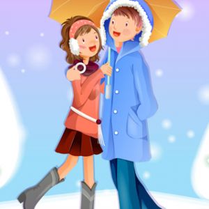 Couple Sous le Parapluie