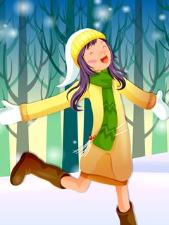 Fille d'Hiver Joyeuse