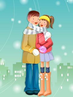 Couple dans un pays d'hiver