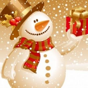Bonhomme de Neige Joyeux avec Cadeau