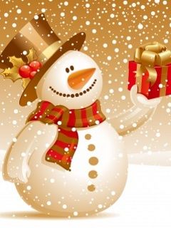 Bonhomme de Neige Joyeux avec Cadeau