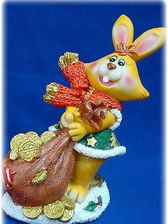 Jolie Figurine de Lapin de Noël