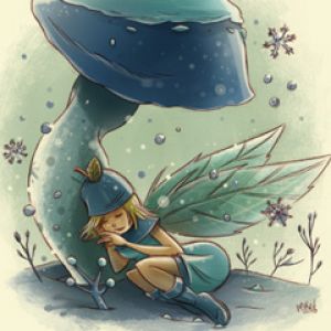 Fée Fantastique Sous le Champignon