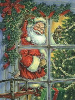 Fenêtre de Noël avec le Père Noël