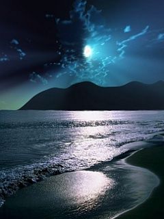 Paysage Océanique au Clair de Lune