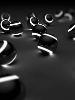 Sphères Noires et Blanches Lumineuses