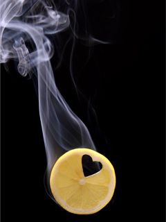 Tranche de citron en forme de cœur