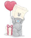 Ours Mignon avec Ballon en Forme de Cœur