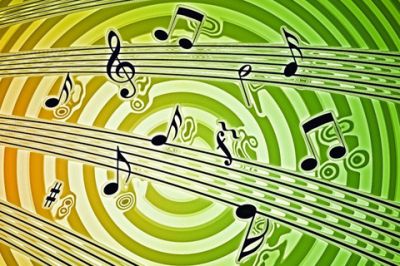 Fond Coloré de Notes Musicales