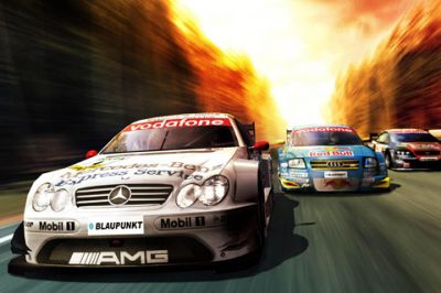 Voitures de course en action