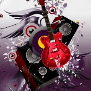 Guitare et Haut-Parleurs Vibrants