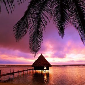 Coucher de Soleil Tropical sur l'Eau
