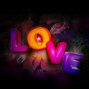 Typographie Colorée de l'Amour