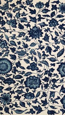 Motif Floral Bleu