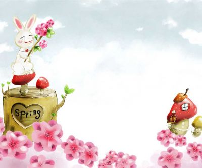Lapin de Printemps et Fleurs