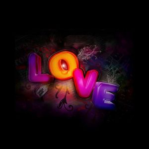 Typographie Colorée de l'Amour