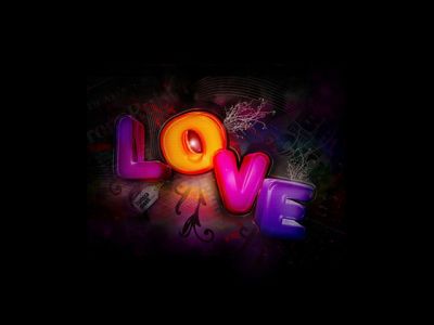 Typographie Colorée de l'Amour