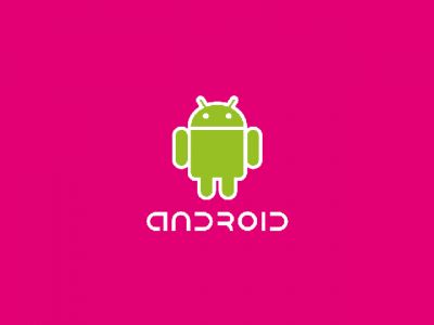 Logo Android sur Fond Rose