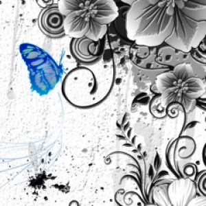 Art Floral avec Papillon
