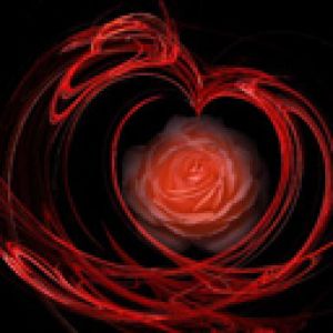 Art du Cœur avec Rose Rouge