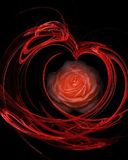Art du Cœur avec Rose Rouge