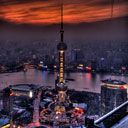 Skyline de Shanghai au Coucher de Soleil