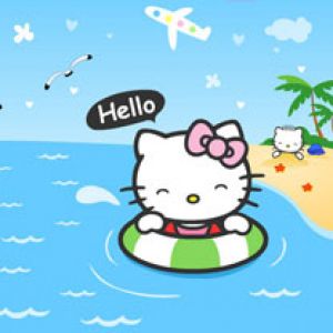 Amusement de Hello Kitty à la Plage